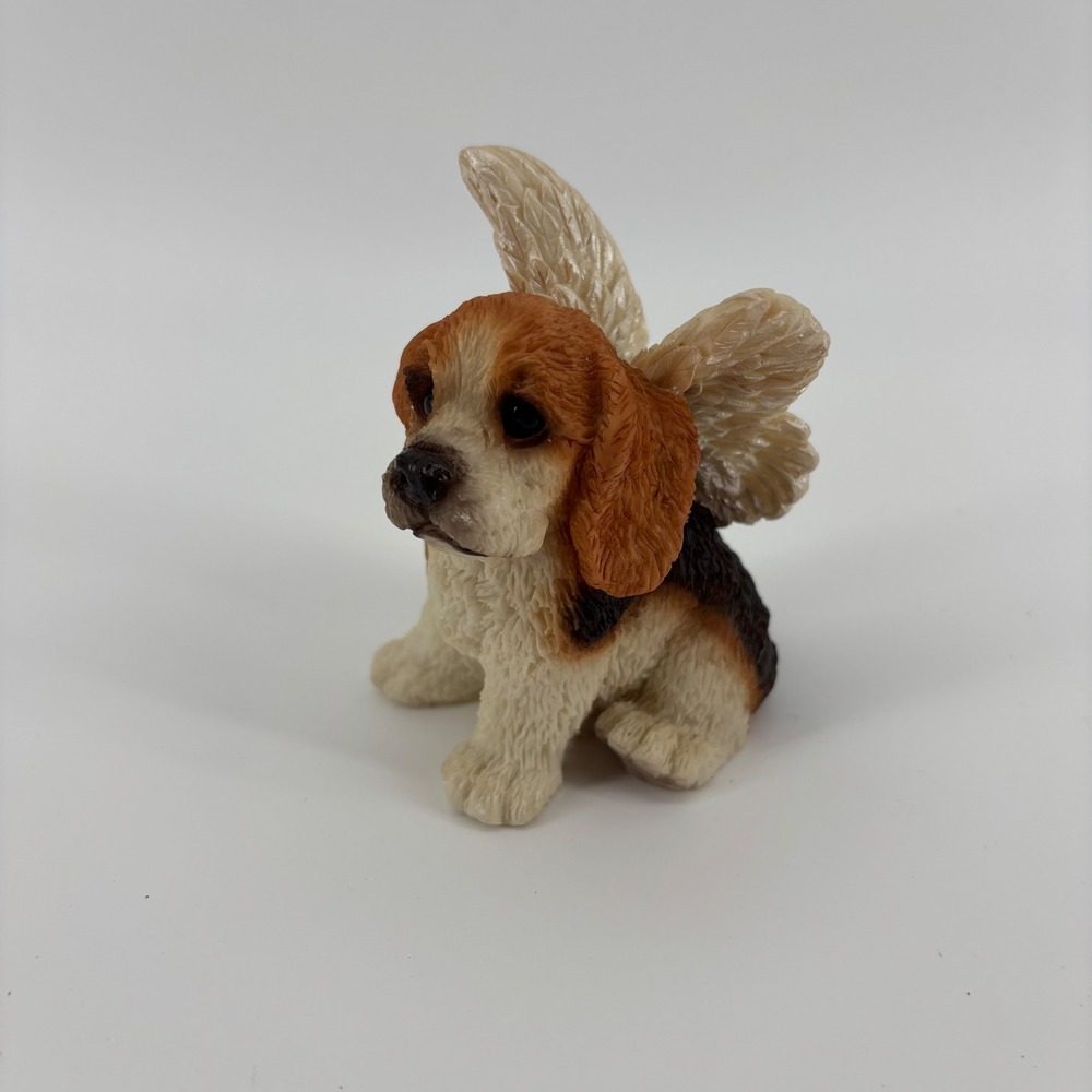 Stone Critters Beagle Angel Figurine Small Brown White Excellent Winged Dog‎